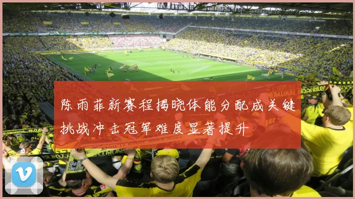 陈雨菲新赛程揭晓体能分配成关键挑战冲击冠军难度显著提升
